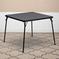 EMMA + OLIVER 33.5" Square Multipurpose Folding Card Table for 4 Players, Portable Square Folding Table with Padded Vinyl Top, Black