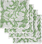Ridhi Sage Green Hand Block Print Napkins 18" x 18" Set of 4 Reusable Cotton Dinner Napkins for Weddings, Parties & Everyday Dining, Thanksgiving, Christmas, Fall