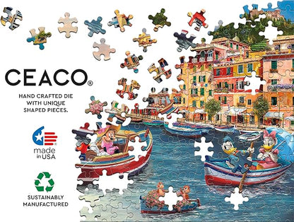Ceaco - Thomas Kinkade - Disney - Mickey & Minnie in Italy - 1000 Piece Jigsaw Puzzle