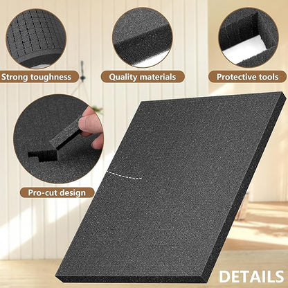 Sfcddtlg 4 Pcs Pick Apart Foam Inserts- 16 x 12 x 1 Inch Pick and Pluck Foam Sheets- Pluck Pre Cubed Foam Pads for Toolbox Game Box Cases Camera Storage Drawer