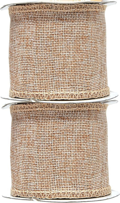 Mandala Crafts Natural Burlap Ribbon 3 Inches Wide Jute Ribbons for Crafts - 20 Yds Roll Rustic Burlap Wrap Trim Ribbons for Wreaths Bows Wedding Party Decoration