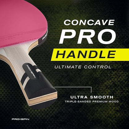 PRO SPIN Ping Pong Paddles - Professional Level Table Tennis Rackets with Carbon Fiber for Superior Control | 7-Ply Blade, Premium Rubber, 2.0mm Sponge | Includes Protector Case