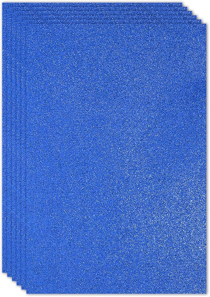PATIKIL 2mm(1/10") Thick Non Adhesive Glitter Foam Sheet 16x24inch(40x60cm) Dark Blue, EVA Shiny Foam Board for Craft, 6 Pcs
