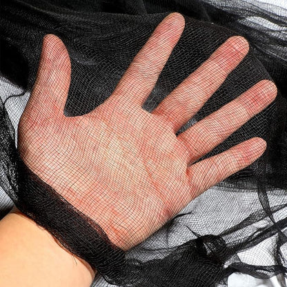 Boao Halloween Cheese Cloth 85 x 197 Inch Black Cheesecloth Roll for Crafts Large Cotton Muslin Gauze Fabric for Halloween Outdoor & Indoor Spooky Decoration