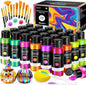 40 PCS Iridescent Acrylic Paint Set with 12 Brushes, 2 Knives & Palette, 24 Colors (2oz/60ml) Art Craft Paint for Adults Kids Artists Beginners, Halloween Pumpkin Canvas Ceramic Rock Painting Kit