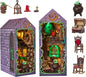 [2025 New] Mystic Theurge's Book Nook Kit with Dust Cover & LED Light, DIY Miniature House Kit Toy, 3D Wooden Puzzle Bookshelf Decor Building Kit, Birthday Gifts for Family & Friends