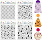 CHGCRAFT 4 Pcs Halloween Elements Polymer Clay Texture Sheets Ghosts Silicone Texture Stamp Skeletons Clay Texture Mat Modeling Pattern Pad Sheets for Jewelry and Earrings Tools, 5.5x5.5 inch