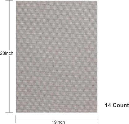 Aida Cloth 14 Count Cross Stitch Fabric,19×28inch (14CT,Oatmeal)