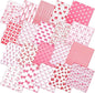 Ganeen 60 Pcs 10 x 10 Inch Pink Bows Quilting Fabric Squares Coquette Pink Bow Fat Patchwork Precut Strips Plaid Dot Heart Coquette Fabric Bundles for Holidays DIY Craft Sewing Handmade Material Gifts