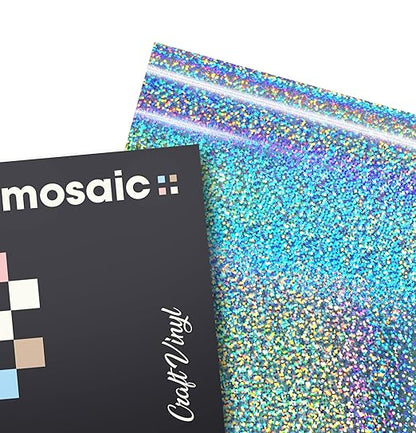 VViViD Mosaic+ Silver Holographic Glitter 1ft x 5ft Crafting Vinyl Crinkle-Free 8yr UV Finish Crafting Vinyl