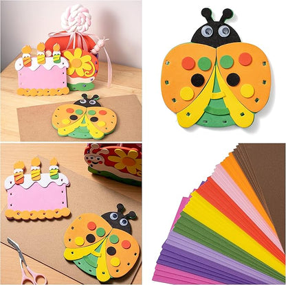 Crafare 8.5x5.5inch Colorful Foam Sheets Crafts 20 Assorted Colors 92 Pack 2mm Thick EVA Foam Sheet for School Project Supply Scrapbooking DIY Cosplay Handcraft