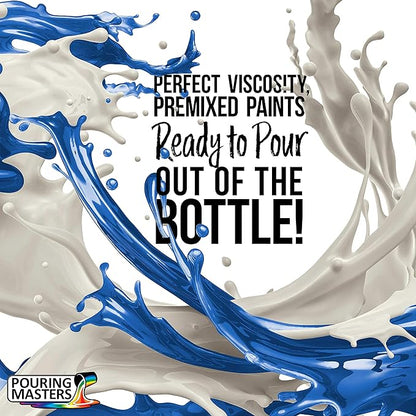 Pouring Masters Caribbean Blue Ready to Pour Acrylic Pouring Paint - Premium 8-Ounce Pre-Mixed Fluid Acrylic Paint - Fluid Art Supplies for Canvas, Wood, Paper, Tile & Rocks