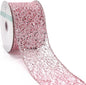 CT CRAFT LLC Sparkling Glitter Mesh Wired Ribbon 2.5" x 10 Yards Rose Gold for Christmas Home Decor Bow Gift Wrapping DIY Crafts Wreath