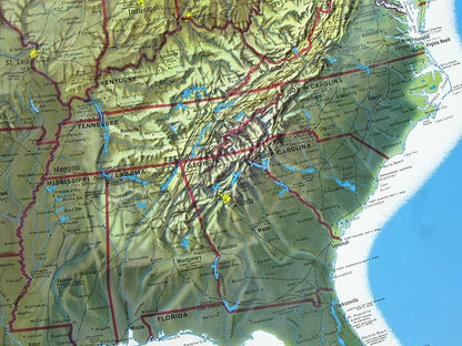 Hubbard Scientific 3D United States Map | A True Raised Relief Map - You Can Feel the Terrain | Vacuum-formed Molded | 34.5″ x 22″ | Detailed Topography