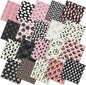 Ganeen 60 Pcs 10 x 10 Inch Pink Halloween Quilting Fabric Squares Vintage Pink Ghost Fat Patchwork Precut Strips Retro Pumpkin Skull Fabric Bundles for Holiday DIY Craft Sewing Quilt Material Handmade