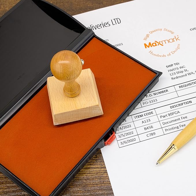 Large Premium Red Ink Stamp Pad - 3" by 6" - Quality Felt Pad