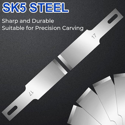DIYSELF 150-Piece Hobby Craft Knife Blades, #17 Exacto Knife Blades, Hobby Knife Replacement Blade with Storage Case, Sharp Art Knives Blade Refills Perfect for Cutting（#17）