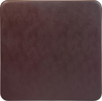 EMMA + OLIVER 33.5" Square Multipurpose Folding Card Table for 4 Players, Portable Square Folding Table with Padded Vinyl Top, Brown
