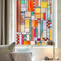 3D Stained Glass Window Privacy Film, Heat Control UV Blocking Static Cling Decorative Window Film for Bathroom,Front Door,Home Non Adhesive,23.6 x 35.4 inches Autumn Reverie