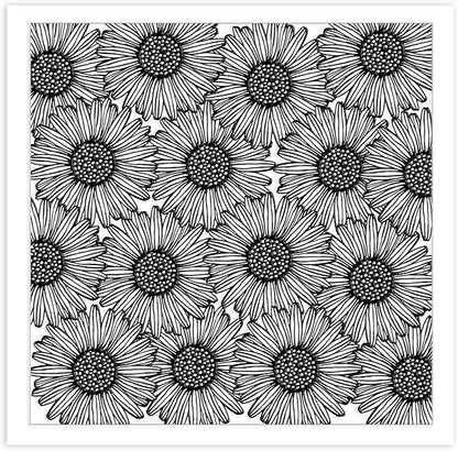 CHGCRAFT Wishing Flowers Polymer Clay Texture Sheets Silicone Texture Stamp Clay Texture Mat Modeling Pattern Pad Texture Sheets for Jewelry and Clay Earrings Tools, 5.5x5.5 inch
