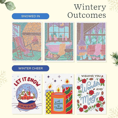 Lifelines FlowArt Activity Pad, 2-Pack Winter Set + Bonus Pad - Guided Art Meditations with Markers – Dot-by-Letter & Illuminate & Create - Coloring Books for Tweens, Adults & Seniors