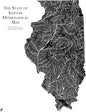 Muir Way Hydrological River Map of Illinois - Watershed Topographic Wall Art for Home, Office, or Travel Decor - Unframed Flat Paper Print, 18x24