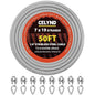 Stainless Steel Cable for Railing - 50FT 1/4" T316 Wire Rope with Clamps and Thimbles - 7 x 19 Strands 6700 LBS Breaking Strength for Outdoor Deck Railing Zipline