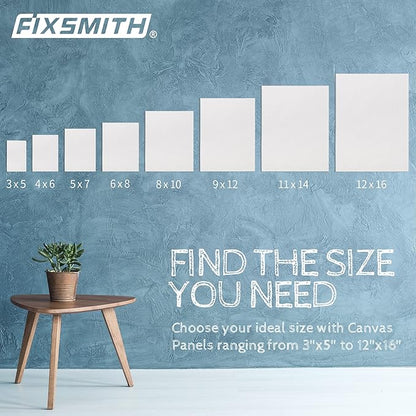 FIXSMITH Canvas Boards for Painting 3x5 Inch, Super Value 24 Pack Mini Canvases, White Blank Canvas Panels, 100% Cotton Primed, Painting Art Supplies