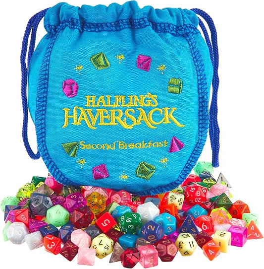 Wiz Dice Halfling's Haversack: Second Breakfast 10mm Miniature Polyhedral Dice (140-pack) 20 Sets of 7 Mini D&D Dice