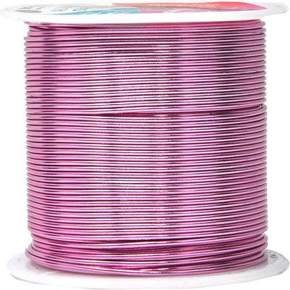Mandala Crafts 18 Gauge Anodized Aluminum Craft Wire for Jewelry Making - 450 FT Colored Flexible Silver Copper True Blue Pink Ice Blue Green Wire - Bendable for Bonsai Armature Crafting Sculpting
