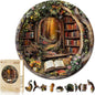 KAAYEE Wooden Puzzles for Adults, 3D Visual Effect Tree House Library Wooden Jigsaw Puzzle Unique Shape Wood Puzzle Adult, 3D Effect Flat Puzzle Birthday Family Games (S-8.5 * 8.5 in-100pcs)