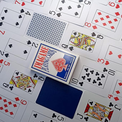 Plastic Playing Cards, Poker Size, Casino Quality, Jumbo Index, Waterproof & Washable, Perfect for Texas Hold’em Poker, 1 Blue Deck & 1 Red Deck