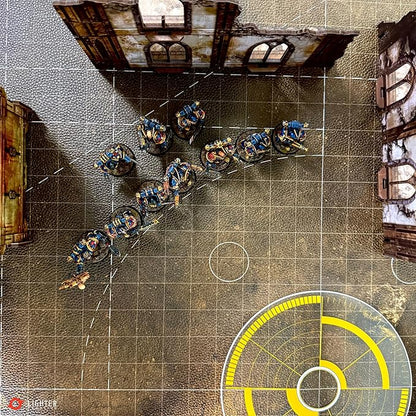 44'' x 60'' Battle Mat Gridded War-Gaming Mat for WH40K - Made of Synthetic Leather, 1.1mm Thickness (Doomsday Barrens)