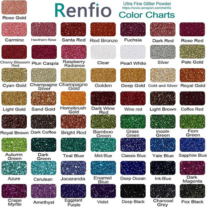Renfio Ultra Fine Glitter Powder Metallic Resin Glitter 2.11 Oz (60g) PET Flakes Crafts Sequins 1/128" 0.008" 0.2mm Epoxy Chips Flakes for Tumblers Slime Decoration - Coffee Red