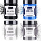 【40g Black + 60g White/Blue/Sliver Gray】 220g Mica Powder for Epoxy Resin - Pigment Powder Dye for Resin/Soap Making/Nails/Bath Bombs etc. (4 Color)