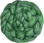 Merino Silk Luxe Tonal Designer Blend. Superfine Merino, Mulberry Silk, Tussah Silk. Top Roving for Spinning or Felting. Velvet Moss 4oz
