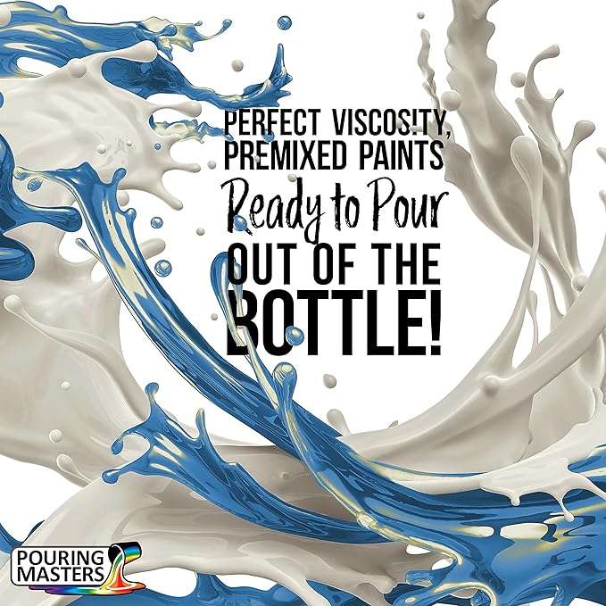 Pouring Masters Blue/Gold Iridescent Special Effects Acrylic Pouring Paint - Premium 8-Ounce Pre-Mixed Fluid Acrylic Paint - Fluid Art Supplies for Canvas, Wood, Paper, Tile & Rocks