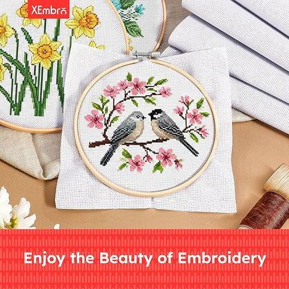 12 PCS Aida Cloth 14 Count White Cross Stitch Fabric for DIY Craft Embroidery, Handmade Needlework, Home Decoration (7.8 x 7.8 Inch)