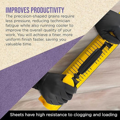 Dura-Gold Premium 40 Grit PSA Purple Film Ceramic Longboard Sandpaper, 2-3/4" Wide Continuous 12 Yard Roll - Self Adhesive Stickyback for Auto & Wood Air File Long Board Sanders, Hand Sanding Blocks