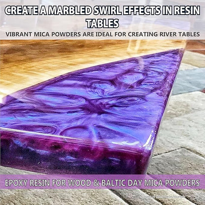 BALTIC DAY - Mica Powder, 30 x 10g Jars of Mica Powder for Epoxy Resin Set - Epoxy Resin Color Pigment Powder - Pigments for Soap Making, Slime, Nails