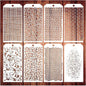 8 Pieces Stencils for Crafts, Leopard Brick Dot Layering Stencils Mixed Media Texture Stencils for Painting on Card Making Canvas DIY Crafts Furniture Paper (8 Layering)
