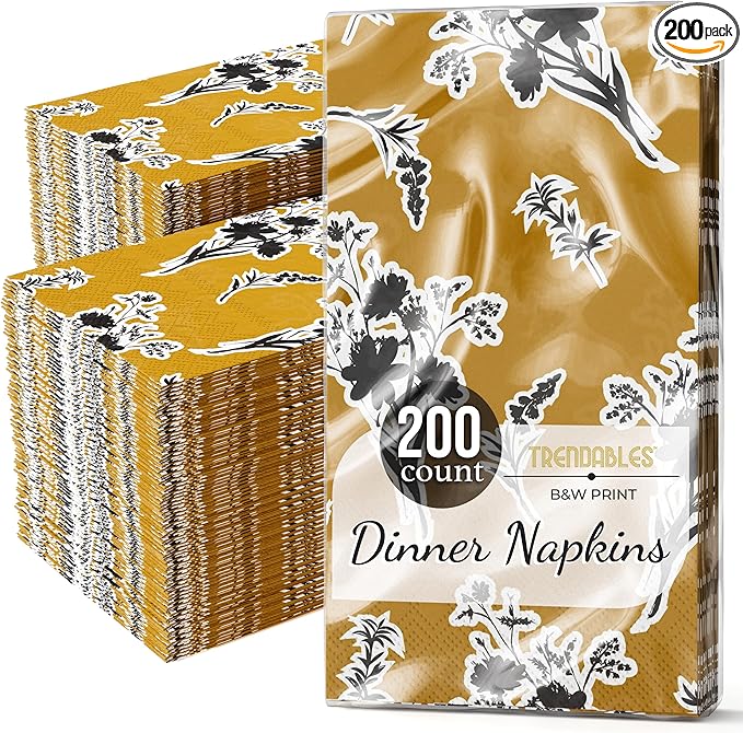 Trendables Floral Napkins for decoupage 200 Pcs 3 Ply floral paper napkins decorative Guest Towels Disposable Bathroom, Flower Design For Tea Party Decorations, Dinners & Weddings