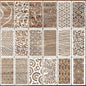 Stencils for Crafts Reusable Texture Stencils Background Stencil Leaf Floral Templates for Painting on Wood Furniture Card Canvas Scrapbook(Border Stencil 04/18p)