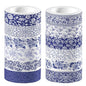 12 Pcs blue and white porcelain Washi Tape Maple Leaf Print Masking Tape Pumpkin Pattern Decorative Paper Sticker for Fall Party Holiday Scrapbook DIY Craft Gift Wrapping Handbook Sticker