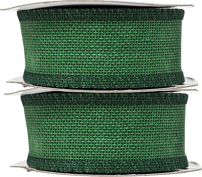 Mandala Crafts Green Burlap Ribbon 1.5 Inches Wide Jute Ribbons for Crafts - 20 Yds Roll Rustic Burlap Wrap Trim Ribbons for Wreaths Bows Wedding Party Decoration