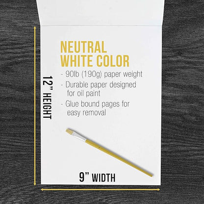 U.S. Art Supply 9" x 12" Premium Heavy-Weight Oil Painting Pad (2 Pack, 30 Sheets Total) - 90lb (190gsm) - Oil Pastel Paper for Students and Adults