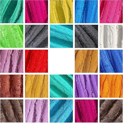 TECHAROOZ Mica Powder Set - 24 Cosmetic Grade Pigment Colors (10g Each) for Soap Making, Epoxy Resin, Lip Gloss, Nails, Bath Bombs & Slime