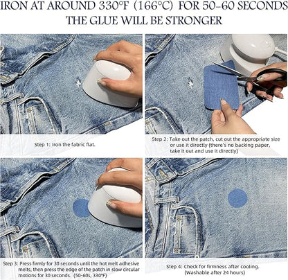 KING MOUNTAIN Iron-on Repair Patch 20 Pcs Pack,Denim Patches for Jeans Kit 3" by 4-1/4",100% Cotton Denim Iron-on Repair Patch, Jeans and Clothing Repair and Decoration Kit (Black)