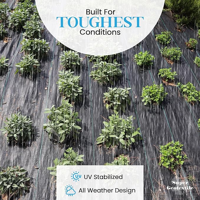 Woven Geotextile Fabric for Driveway and Road Stabilization, Construction Underlayment, Erosion Control, Commercial Grade 50 Year for Gravel Roads and Pavers (20x30) Ships Folded