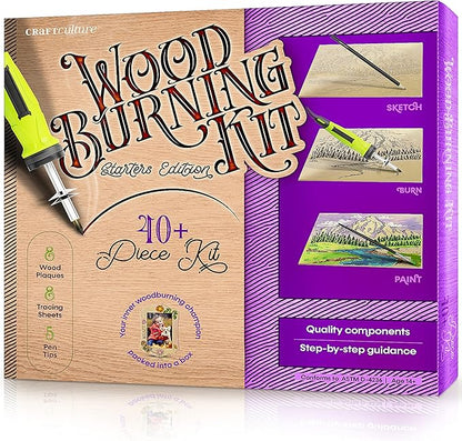 Craft Culture Beginners Wood Burning Kit for Kids and Teenage Boys & Girls Gifts for Boy or Girl Craft Projects Birthday Gift Idea for Older Children Teen Woodburning DIY Hobby Kits Art Activities